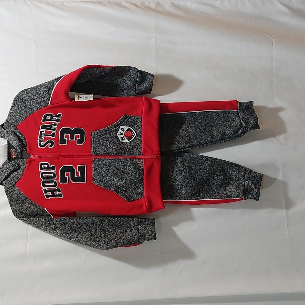 Mad Game Hooded Zipper Front Sweatsuit Boys Size 4